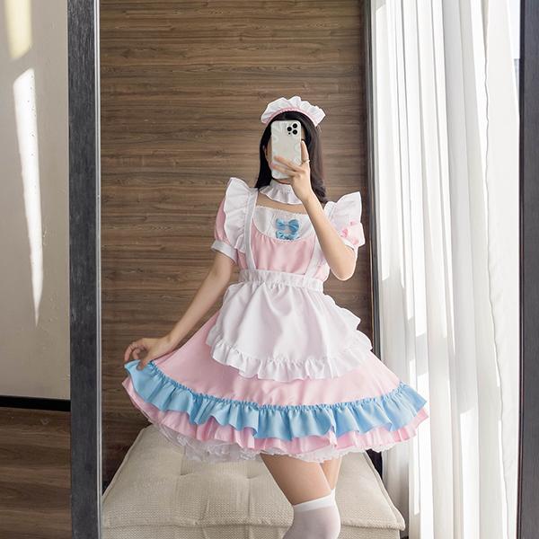 ハロウィン コスプレ 仮装 メイド服 ゴスロリ ロリータ ワンピース メイド セット レディース 本...