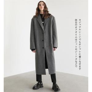 コート メンズ ステンカラーコート ウール ロ...の詳細画像2