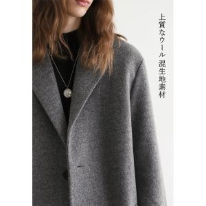 コート メンズ ステンカラーコート ウール ロ...の詳細画像4