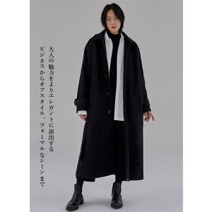 コート メンズ ステンカラーコート ウール ロ...の詳細画像2