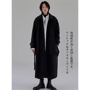 コート メンズ ステンカラーコート ウール ロ...の詳細画像3