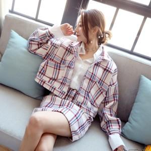 2点セット レディース 上下セット ラシャセット ジャケット+ミニスカート チェック柄 セットアップ...