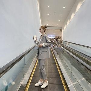 スーツ 2点セット レディース テーラードジャケット+ロングパンツ セットアップ 無地 事務服 通勤...