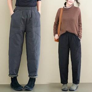 ジョガーパンツ レディース テーパードパンツ 中綿入れ ゆったり 大きいサイズ 厚手 防寒 暖かい ...