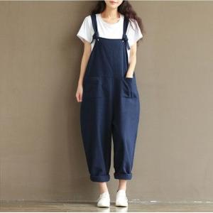 オールインワン サロペット レディース オーバーオール サルエル ワイドパンツ ボトムス 大きいサイ...