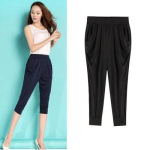 テーパードパンツ レディース 7分丈 チノパン ウエストゴム ポケット付き 脚長効果 無地 薄手 着...