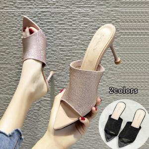 ミュール サンダル レディース ハイヒール ピンヒール