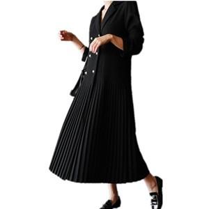 テーラードワンピース レディース シフォンワンピース スーツワンピース プリーツワンピース ロング丈...