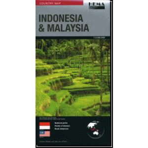 見開き一枚マップ　Hema国別地図　インドネシア・マレーシア Indonesia Malaysia｜tmaps