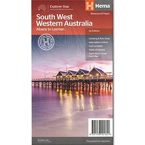 オーストラリア西部のハイライトの地図　ウェスタン・オーストラリア南西部 South West Western Australia｜tmaps