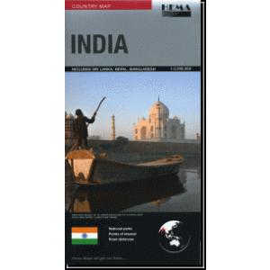 見開き一枚マップ　Hema国別地図 インド India｜tmaps