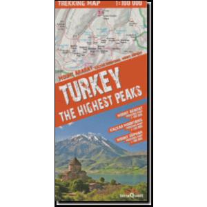 等高線入り山岳地形図　トルコ高峰トレッキング・マップ Turkey The Highest Peaks｜tmaps