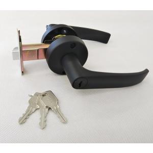 ドアノブ 交換 鍵付き GIA 日中製作所 レバーハンドル 32A型 丸座 鍵付