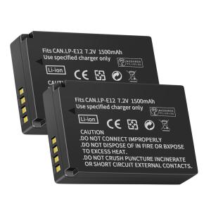 【大容量です】【２個セット】Canon LP-E12対応 互換バッテリー EOS M M100 M200 Kiss M X7 1500mAh PSE認定済 高品質LP-E12交換用バッテリー