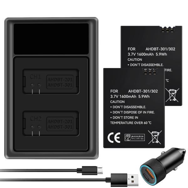 【期間 5%OFF】新品 GoPro HERO 3 互換バッテリー【1600mAh 3.7V】 1年...
