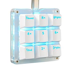 Koolertron片手マクロメカニカルキーボード 9キーフルプログラム可能ゲーミングキーボード カスタマイズ可能小型キーボード 青い LEDバックラ｜tmshop2020