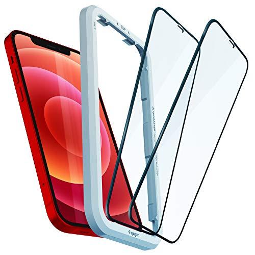 Spigen AlignMaster 全面保護 ガラスフィルム iPhone 12、iPhone 1...