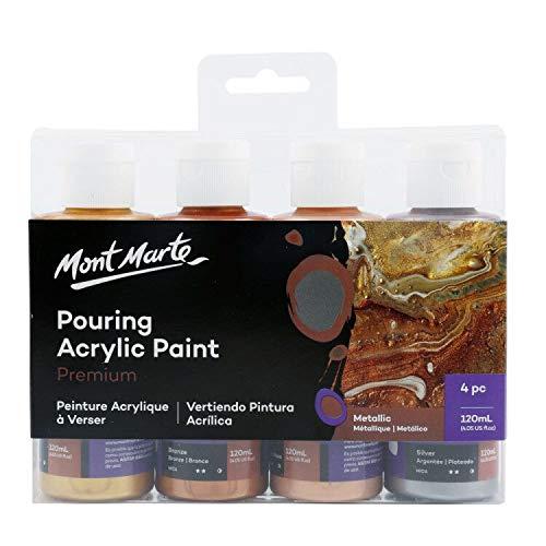 Mont Marte アクリルポーリング絵具セット 金属色 注ぎ塗料 Pouring Acrylic...