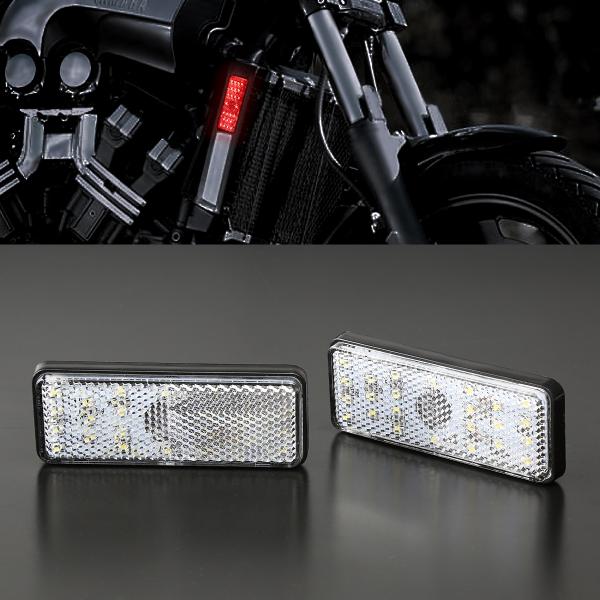 LED サイドリフレクター レッド クリアレンズ 2段階発光 左右セット Vmax BMW KTM ...