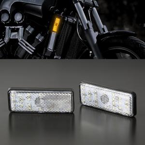 LED サイドリフレクター アンバー クリアレンズ 2段階発光 左右セット Vmax BMW KTM SP125 EM1 FZ035｜tmst