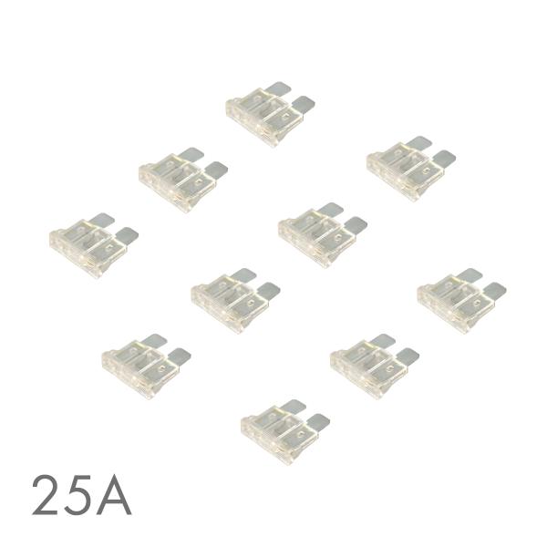 平型ヒューズ 25A 10個入りセット ブレードヒューズ IZ128