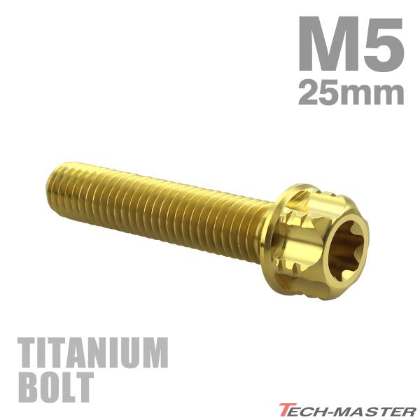チタンボルト M5×25mm P0.8 フランジ付き六角ボルト T型 トルクス穴付き ヘキサゴン デ...