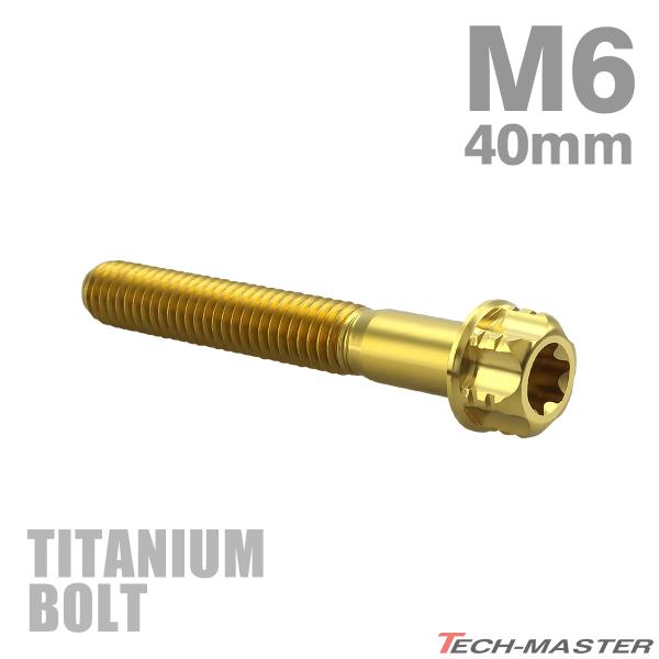 チタンボルト M6×40mm P1.0 フランジ付き六角ボルト T型 トルクス穴付き ヘキサゴン デ...
