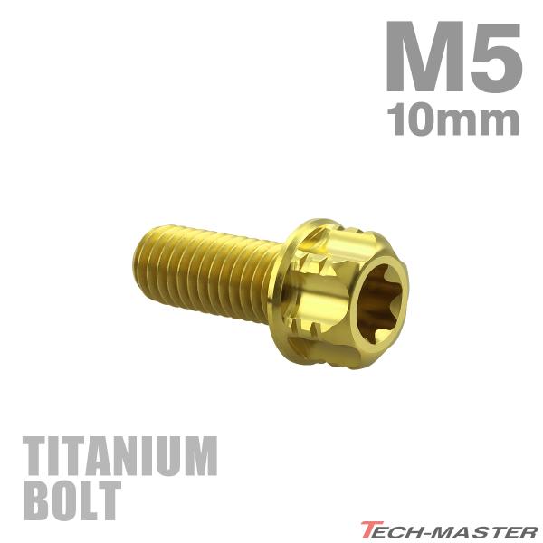 チタンボルト M5×10mm P0.8 フランジ付き六角ボルト T型 トルクス穴付き ヘキサゴン デ...