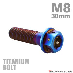 チタンボルト M8×30mm P1.25 六角ボルト フランジ付き キャップボルト 焼きチタンカラー 1個 JA1785｜tmst