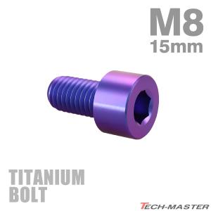 チタンボルト M8×15mm P1.25 キャップボルト スリムヘッド 六角穴付き パープルブルー 1個 JA1994｜tmst