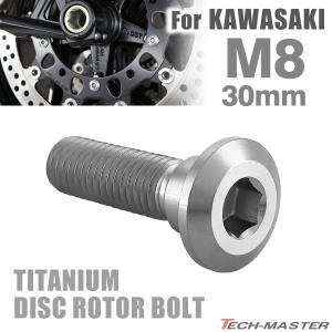 64チタン ブレーキディスク ローター ボルト M8×30mm P1.25 六角穴 カワサキ車用 KAWASAKI シルバーカラー JA2039｜tmst