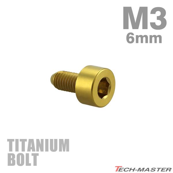 チタンボルト M3×6mm P0.5 キャップボルト スリムヘッド キャップボルト 六角穴付き ゴー...