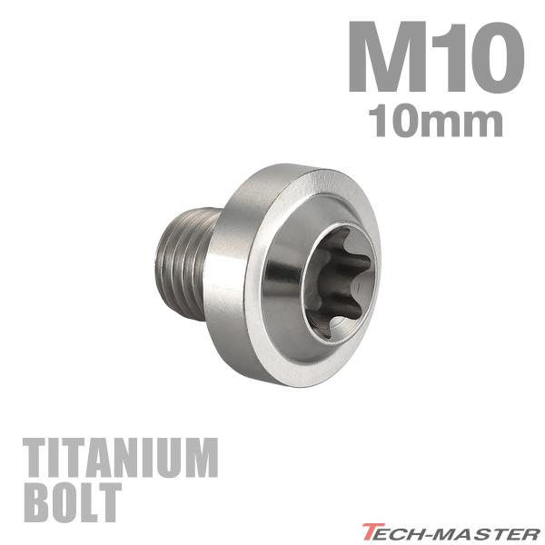 チタンボルト M10×10mm P1.25 トルクス穴 フランジ付き ボタンボルト シルバーカラー ...