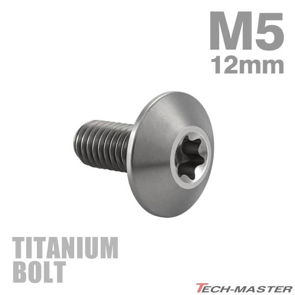 チタンボルト M5×12mm P0.8 テーパーヘッド トルクス穴 ボタンボルト シルバー 1個 J...