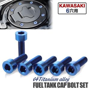 カワサキ タンクキャップ チタンボルト バイク 6穴用 ゴールド 6本