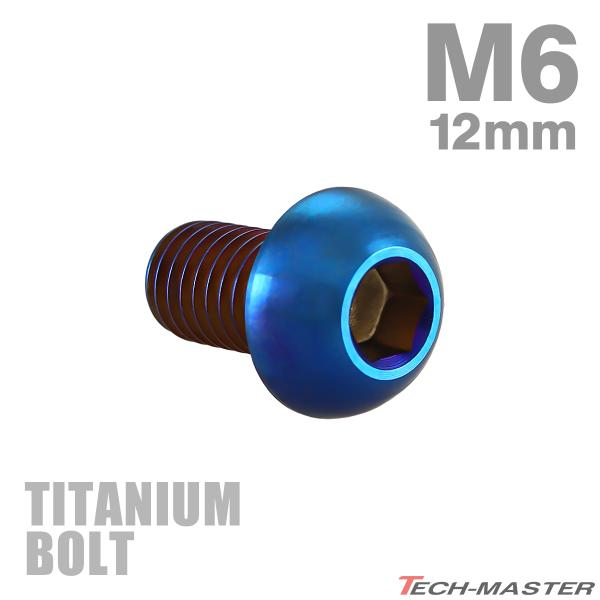 チタンボルト M6×12mm P1.0 トラスヘッド 六角穴付き ボタンボルト 焼きチタンカラー 1...