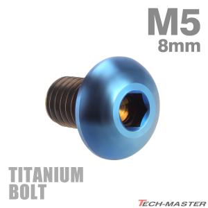 チタンボルト M5×8mm P0.8 トラスヘッド 六角穴付き 焼きチタンカラー ダークカラー 1個 JA583｜tmst