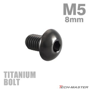 チタンボルト M5×8mm P0.8 トラスヘッド 六角穴付き ブラック 1個 JA584