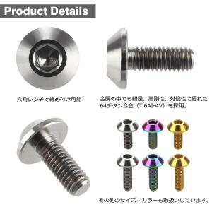 チタンボルト M6×15mm P1.0 テーパ...の詳細画像2