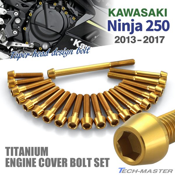 ニンジャ250 2013年-2017年 Ninja エンジンカバー クランクケース ボルト 20本セ...
