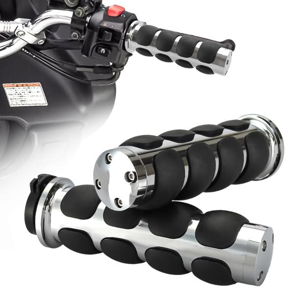 バイク ハンドル グリップ Φ22.2mm 7/8インチ フラット バーエンド 左右セット アメリカ...