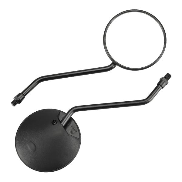 バイク ミラー 左右セット 10mm 正ネジ 丸型 ブラック オフロード スクーター 汎用 S-53...