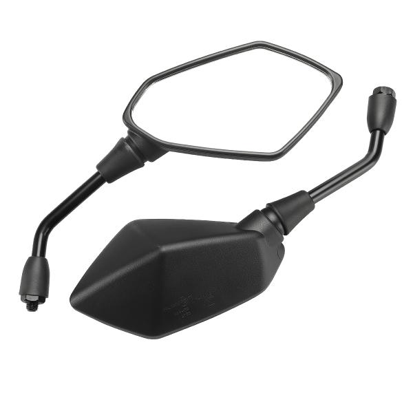 バイク ポリゴン ミラー 角型 多角形 汎用 左右セット M10 正ネジ マットブラック SZ115...