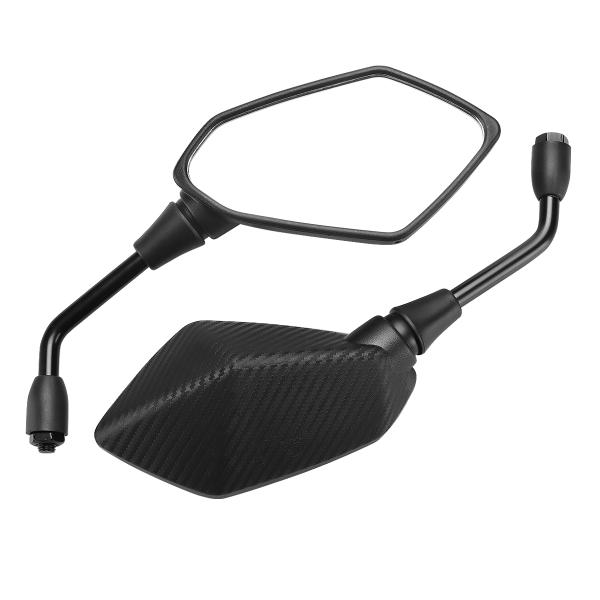 バイク ポリゴン ミラー 角型 多角形 汎用 左右セット M10 正ネジ ブラックカーボン柄 SZ1...