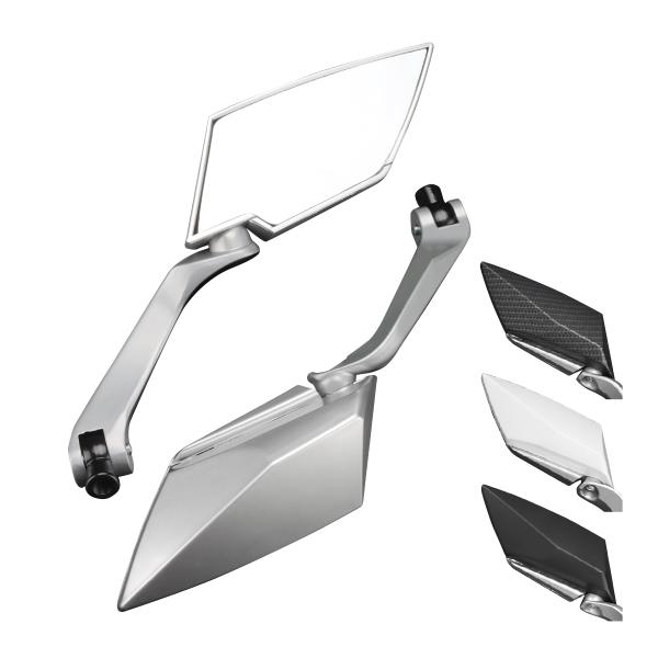 バイク TTミラー M8 M10 正ネジ 逆ネジ アダプタ付き アルミ 汎用 左右セット 4色