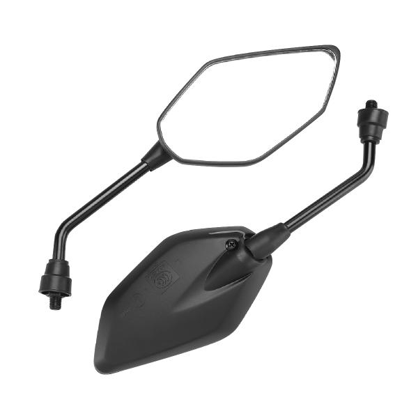 バイク ミラー 左右セット ポリゴン 純正風 ZXタイプ 10mm スクーター オフロード 汎用 バ...