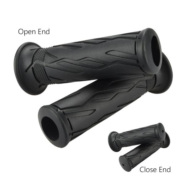 バイク ハンドル グリップ 純正タイプ 左右セット スロットルパイプ付き 22.2mmハンドル用 ブ...