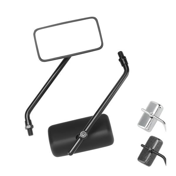 バイク ミラー スクエアミラー 角型ミラー AZタイプ 左右セット ハーレー用 ステム付き 汎用 1...