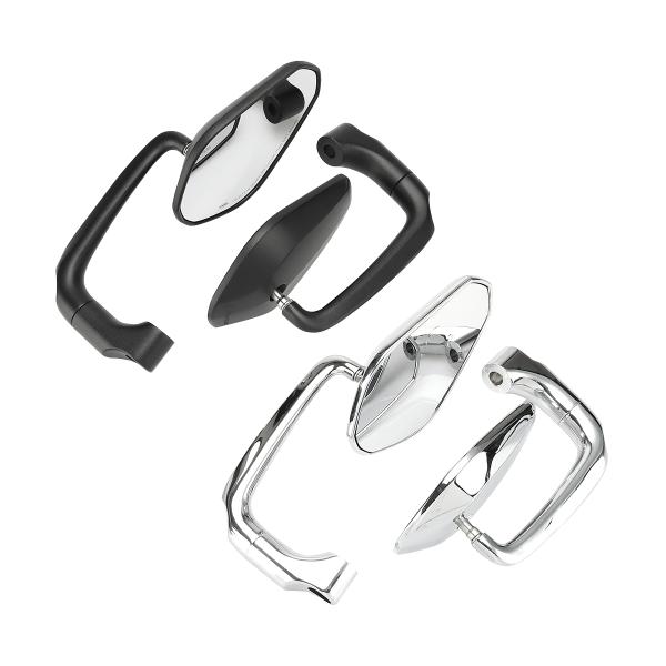 バイク 汎用 2WAY バレンミラー バーエンドミラー 切り替え可 左右セット 2色