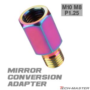 ミラー変換アダプター ミラー10mm→車体10mm 正ネジ 左右セット【貫通